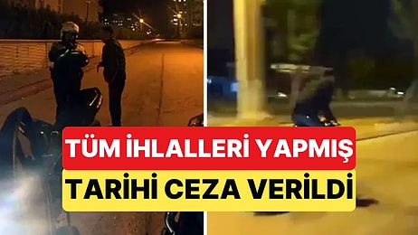Dur İhtarına Uymayan Motosiklet Sürücüsü Birçok İhlalin Sonucunda Tarihi Ceza Yedi